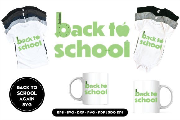 Back to School Again SVG: Graphics for Print Templates