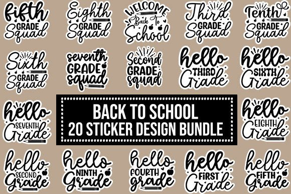 Back to School Sticker Bundle: Graphics & Crafts for Real Projects