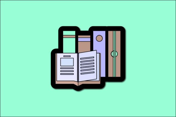 Back to School Sticker Icon Mint Books