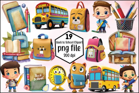 Back to School Sublimation Clipart: Graphics for Crafts