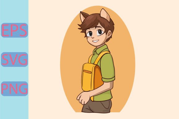 Cat Vector Art for Back to School Day