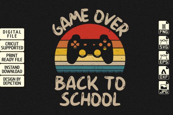 Game Over Back To School Vintage T-Shirt Graphics