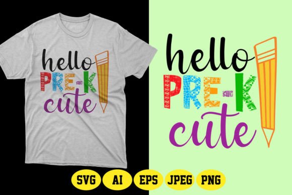 Hello Pre-K Cute Back to School SVG Graphics
