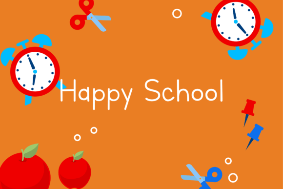 Orange Alarm Background Back to School Graphics