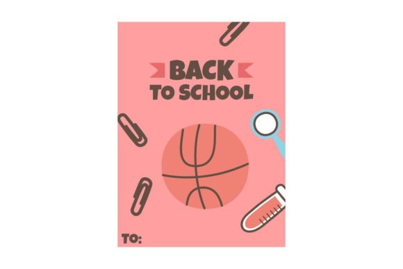 Pink Card Back to School Basketball Graphics