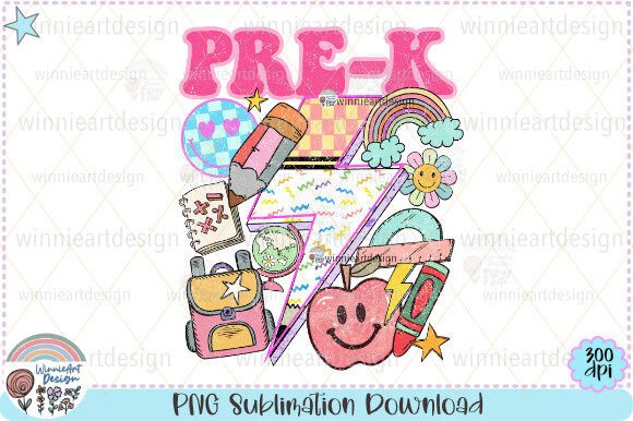 Pre-K Retro Teacher Back to School PNG: Graphics & T-Shirt Designs