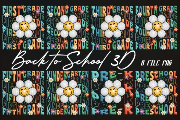 Retro Class 3D Back to School T-Shirt Graphics & Crafts